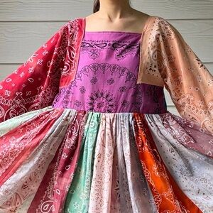 Handmade Earthy Bandana Dress SKU 05297 Candy Rain